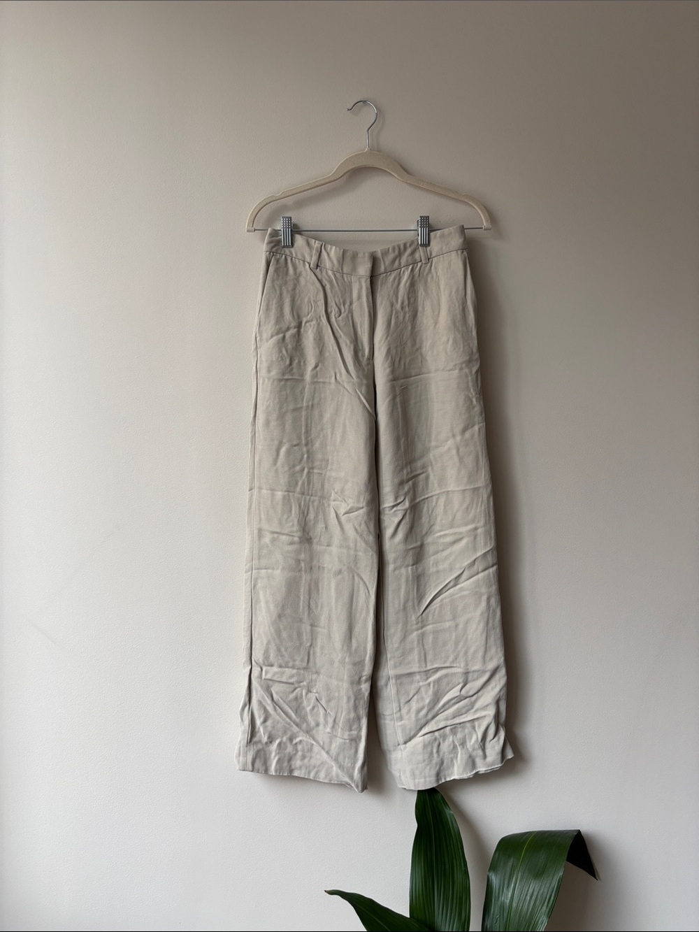 Toteme Cream Wide-Leg Trousers